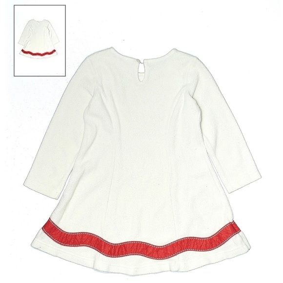 Hanna Andersson/  Christmas Dress Nordic Sherpa Fleece White Birds w Red - Picture 3 of 10